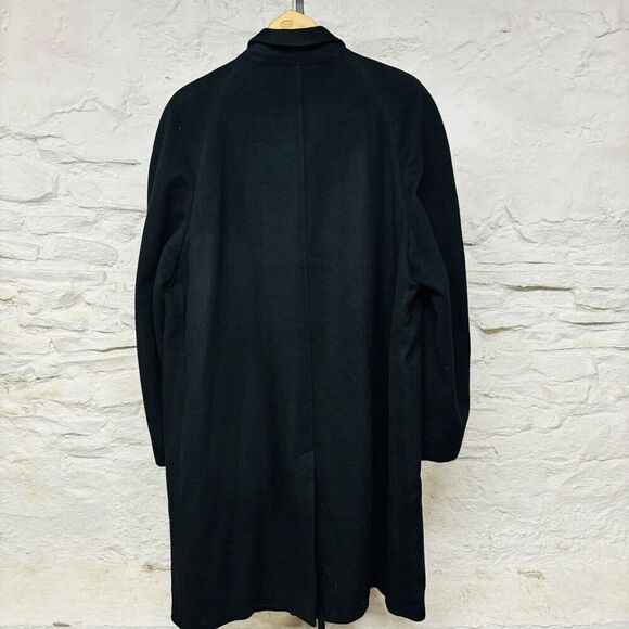 Vintage 60s Hart Schaffner Marx 100% Cashmere Silver Trumpeter Overcoat 42R 44R - Picture 2 of 10